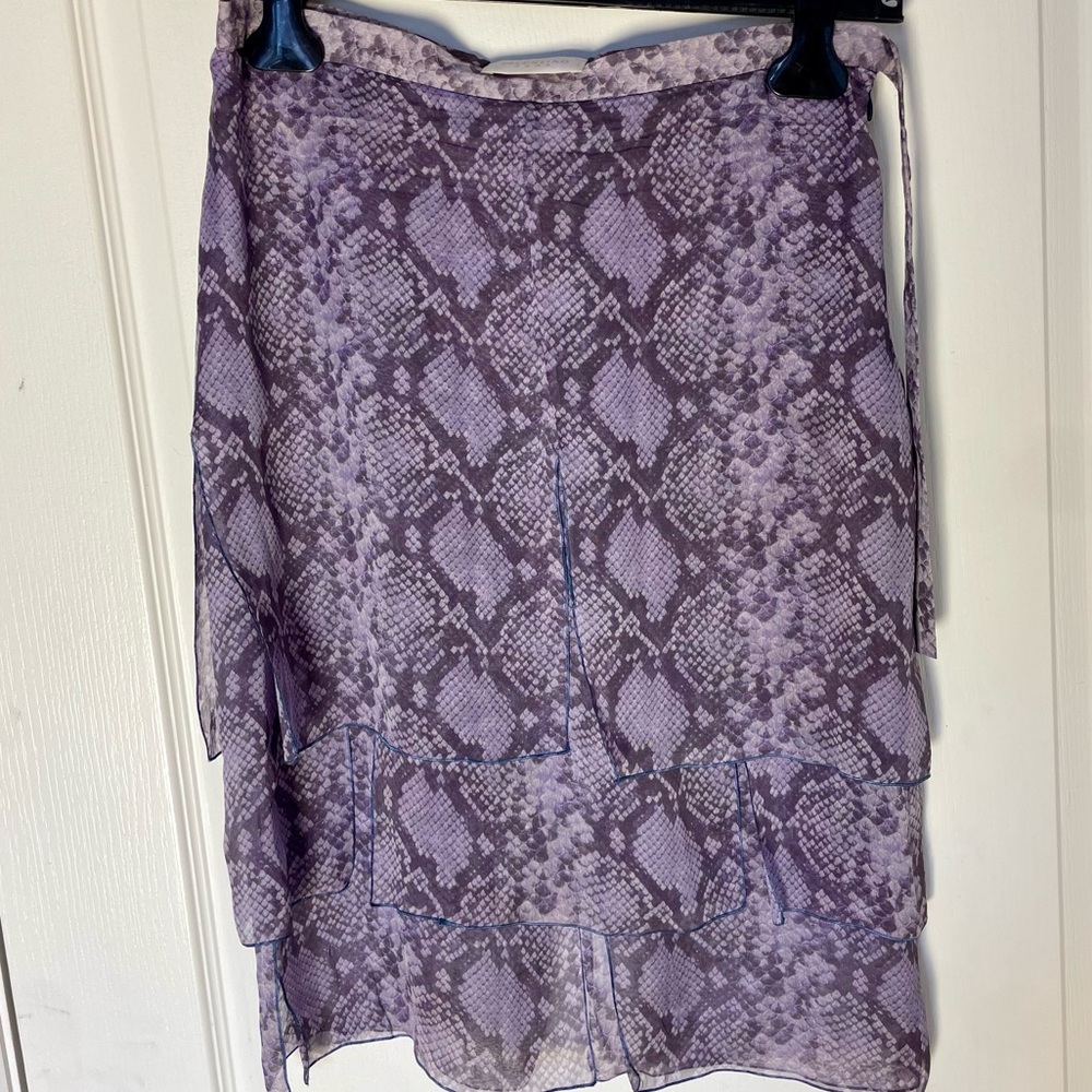 Valentino Roma silk snake skin print skirt